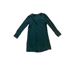 Women S Madewell M4450 Green Long Sleeve Button Front Novel Dress Smoky Spruce